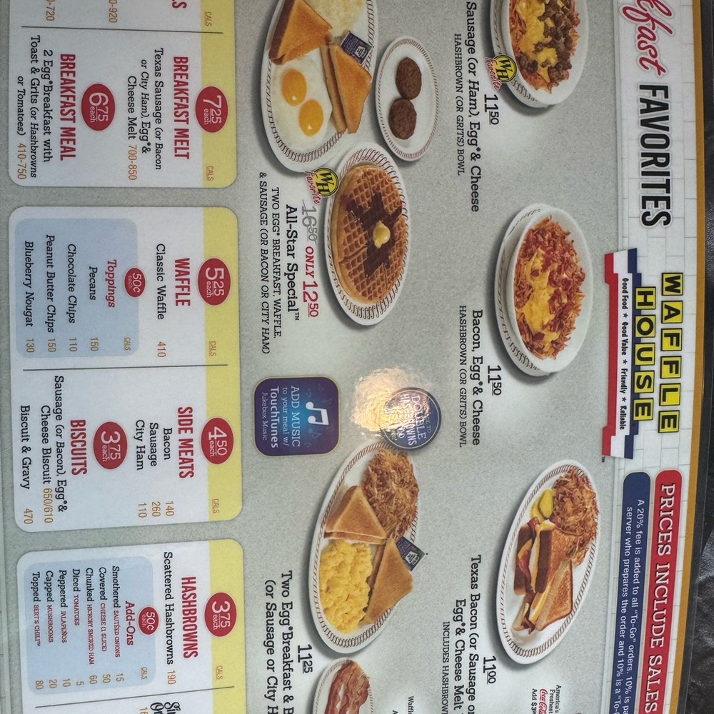 Waffle House Menu